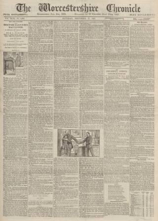 cover page of Worcestershire Chronicle published on September 17, 1887