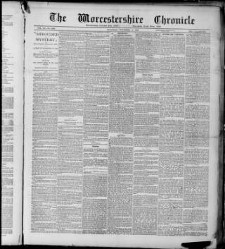 cover page of Worcestershire Chronicle published on November 2, 1889