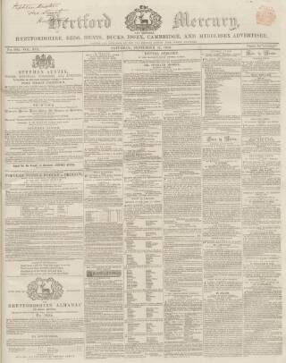 cover page of Hertford Mercury and Reformer published on September 17, 1853