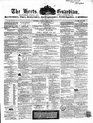 cover page of Herts Guardian published on May 2, 1857