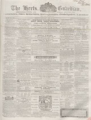 cover page of Herts Guardian published on June 18, 1859