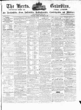 cover page of Herts Guardian published on September 17, 1861