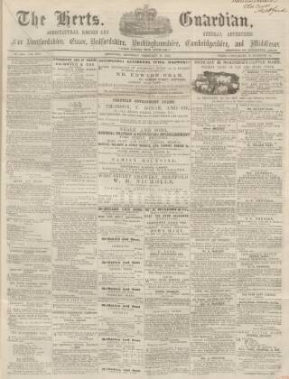 cover page of Herts Guardian published on February 2, 1867