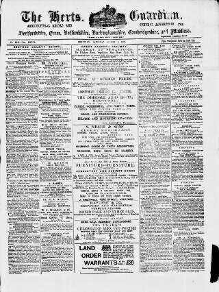 cover page of Herts Guardian published on August 2, 1879