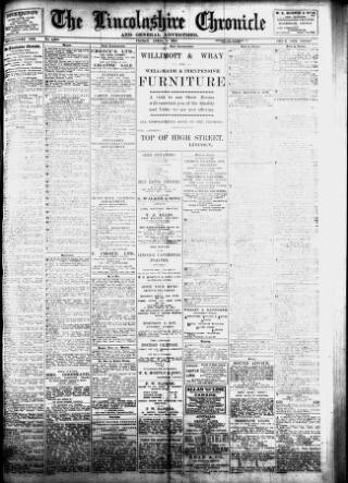 cover page of Lincolnshire Chronicle published on April 4, 1913