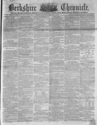cover page of Berkshire Chronicle published on February 2, 1856