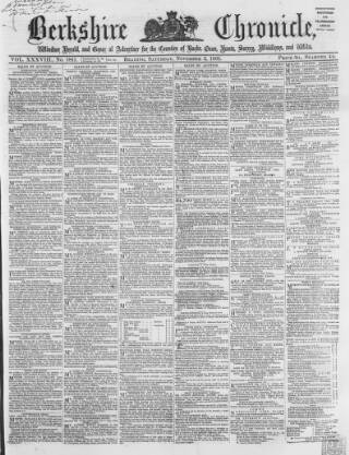 cover page of Berkshire Chronicle published on November 2, 1861