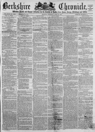 cover page of Berkshire Chronicle published on June 18, 1870