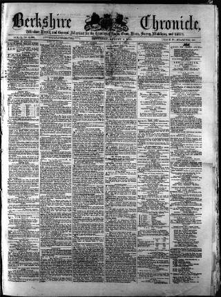 cover page of Berkshire Chronicle published on August 2, 1873