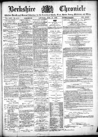 cover page of Berkshire Chronicle published on June 18, 1898