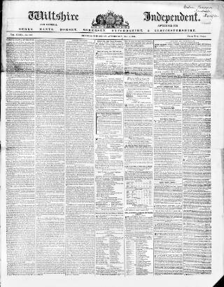 cover page of Wiltshire Independent published on May 4, 1854