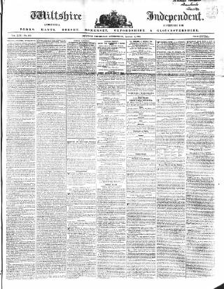 cover page of Wiltshire Independent published on August 2, 1855