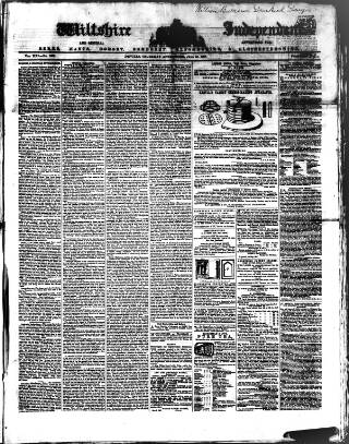 cover page of Wiltshire Independent published on June 18, 1857