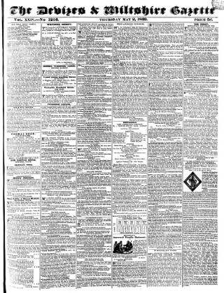 cover page of Devizes and Wiltshire Gazette published on May 2, 1839