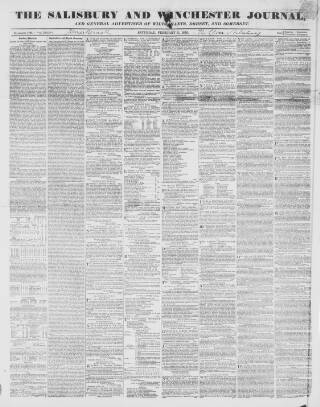 cover page of Salisbury and Winchester Journal published on February 2, 1856
