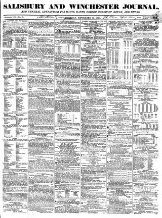 cover page of Salisbury and Winchester Journal published on September 17, 1870