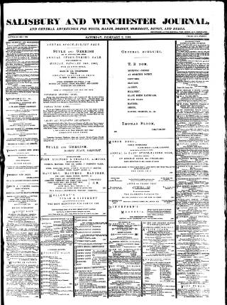 cover page of Salisbury and Winchester Journal published on February 2, 1901