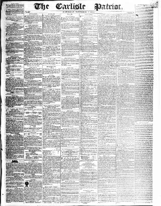 cover page of Carlisle Patriot published on November 2, 1850