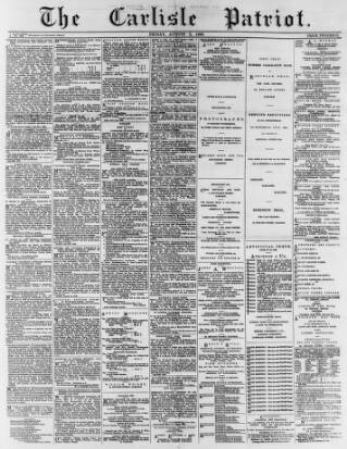 cover page of Carlisle Patriot published on August 2, 1889
