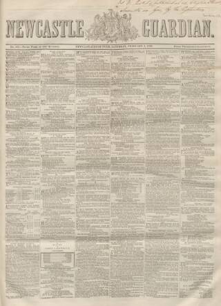 cover page of Newcastle Guardian and Tyne Mercury published on February 2, 1856