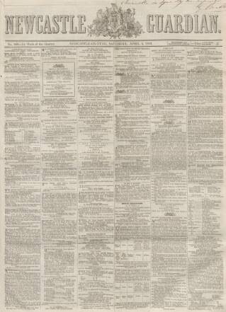 cover page of Newcastle Guardian and Tyne Mercury published on April 4, 1863