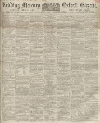 cover page of Reading Mercury published on May 2, 1863