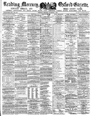 cover page of Reading Mercury published on November 2, 1878