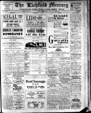 cover page of Lichfield Mercury published on June 18, 1937