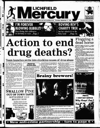 cover page of Lichfield Mercury published on September 17, 1998