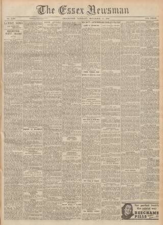 cover page of Essex Newsman published on September 17, 1938