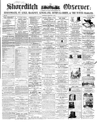 cover page of Shoreditch Observer published on February 2, 1861