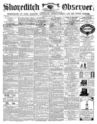 cover page of Shoreditch Observer published on April 4, 1863