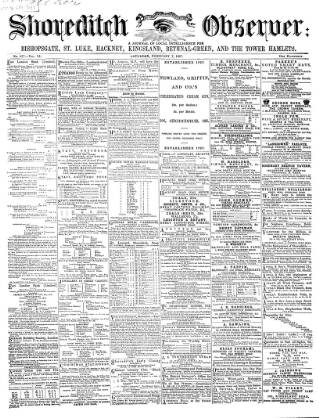 cover page of Shoreditch Observer published on February 2, 1867