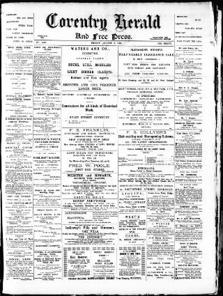cover page of Coventry Herald published on August 2, 1895