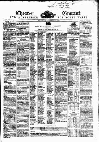 cover page of Chester Courant published on September 17, 1845
