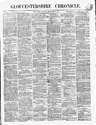cover page of Gloucestershire Chronicle published on September 17, 1870