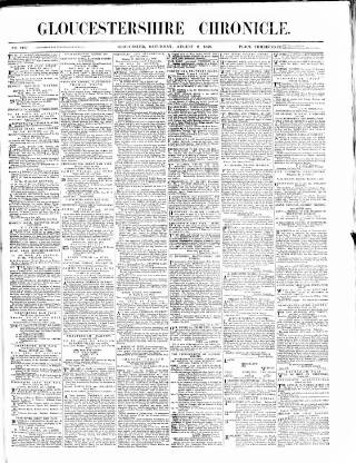 cover page of Gloucestershire Chronicle published on August 2, 1879