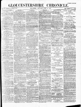 cover page of Gloucestershire Chronicle published on June 18, 1898