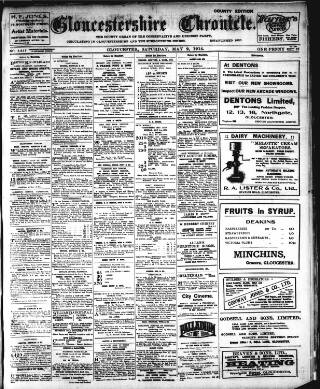 cover page of Gloucestershire Chronicle published on May 2, 1914
