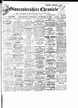 cover page of Gloucestershire Chronicle published on November 2, 1918