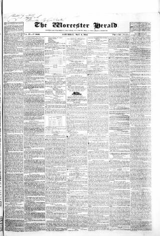 cover page of Worcester Herald published on May 4, 1844