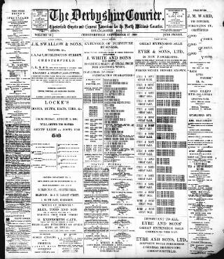 cover page of Derbyshire Courier published on September 17, 1898