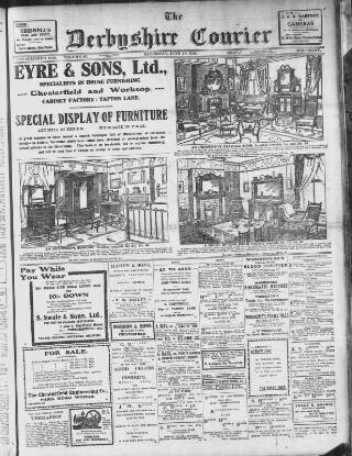 cover page of Derbyshire Courier published on June 18, 1910