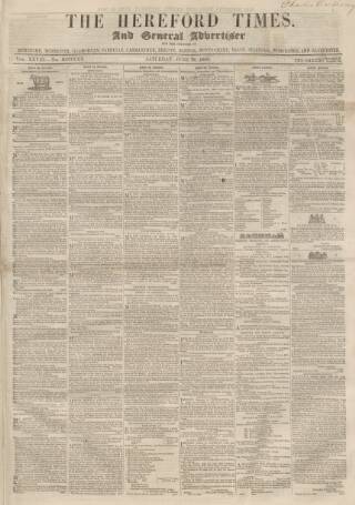 cover page of Hereford Times published on June 18, 1859
