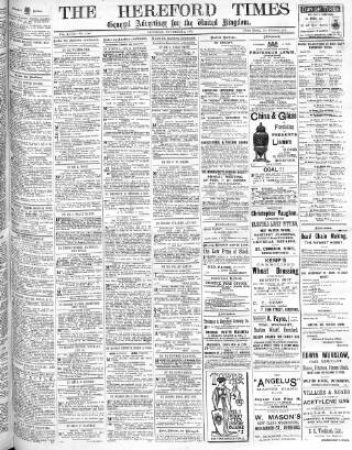 cover page of Hereford Times published on November 2, 1901