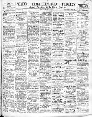 cover page of Hereford Times published on August 2, 1902