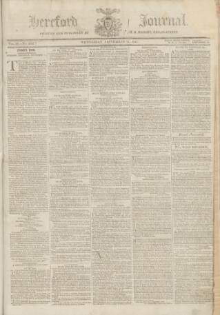 cover page of Hereford Journal published on September 17, 1817