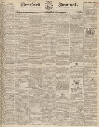 cover page of Hereford Journal published on May 2, 1849