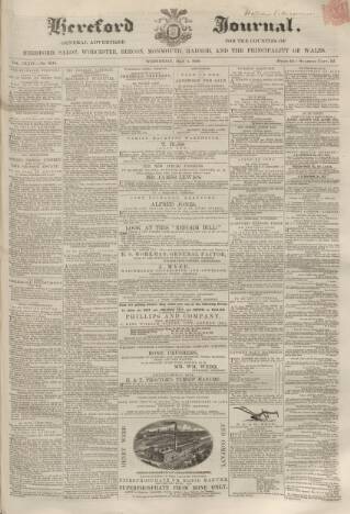 cover page of Hereford Journal published on May 4, 1859