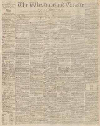 cover page of Westmorland Gazette published on May 2, 1846